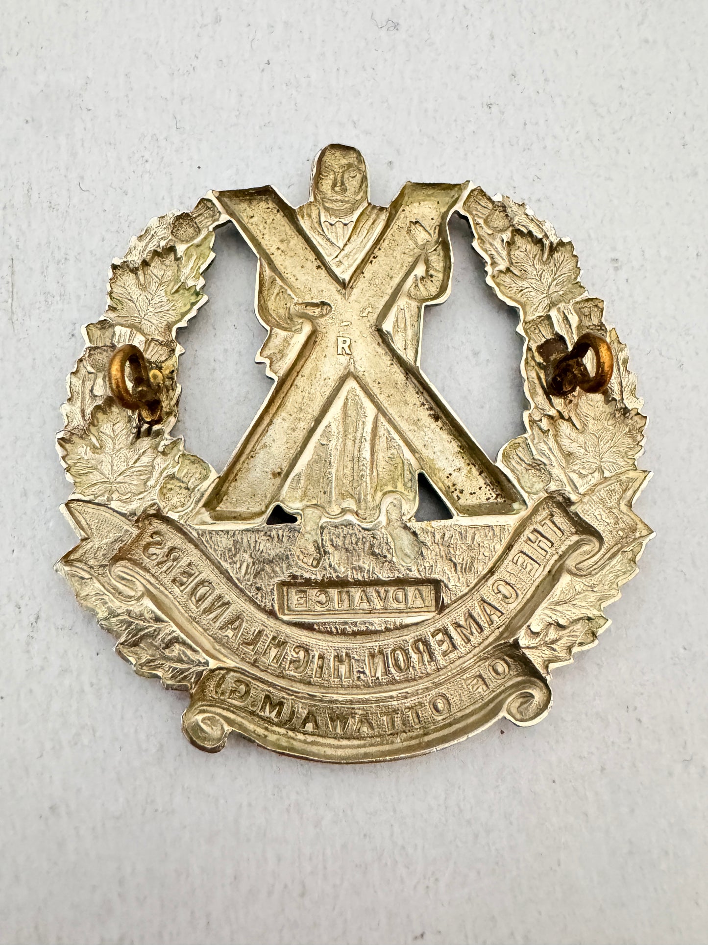 WW2 Canadian Cameron Highlanders of Ottawa Glengarry Cap Badge RODEN