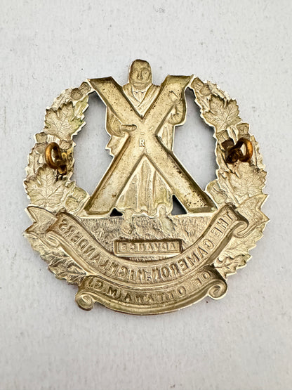 WW2 Canadian Cameron Highlanders of Ottawa Glengarry Cap Badge RODEN