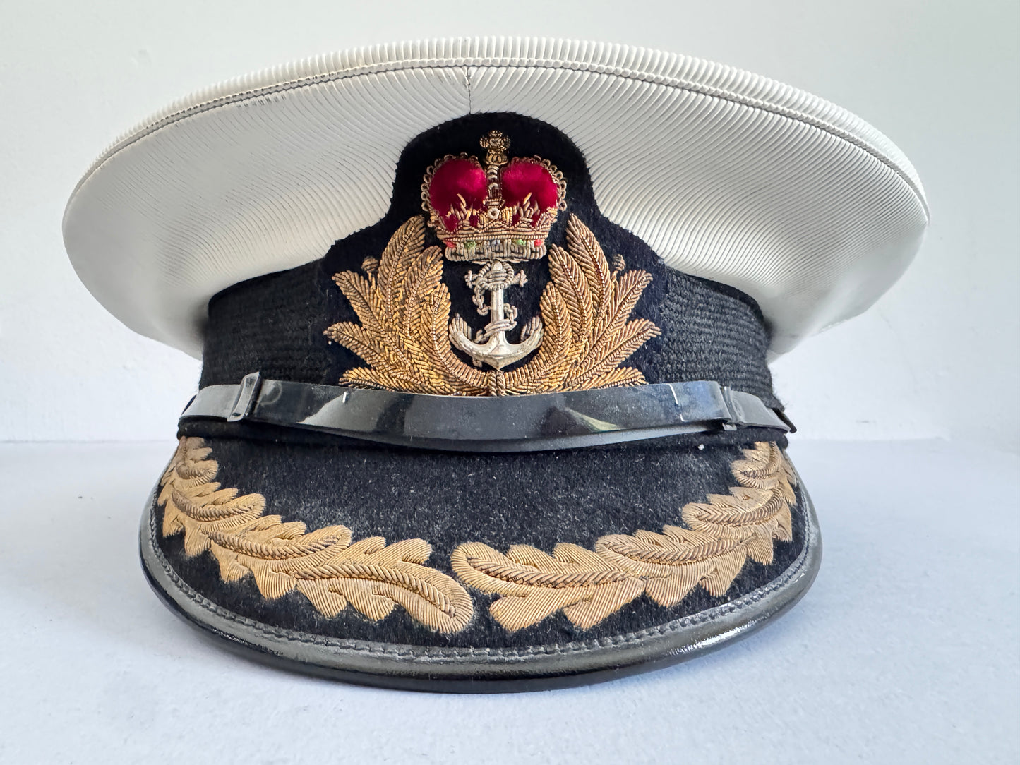 British Royal Navy Officer Captain Visor Peak Cap Named