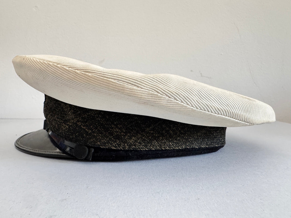 WW2 British Royal Navy Officer's Visor Peak Cap with Cover
