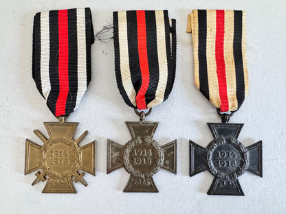 WW1 German Hindenburg Honour Cross Medal Full Set