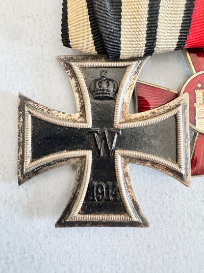 WW1 German Prussian Iron Cross Hanseatic Cross Medal Bar