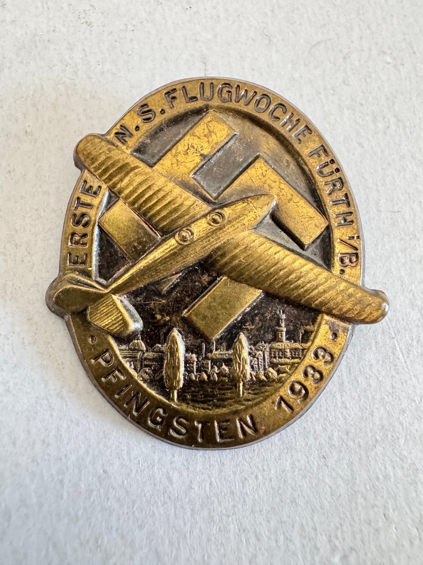 Third Reich NSFK Flugwoche Furth Pfingsten 1933 Tinnie Badge