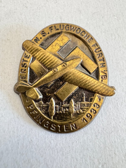 Third Reich NSFK Flugwoche Furth Pfingsten 1933 Tinnie Badge