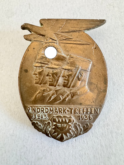 NSDAP 2nd Nordmark Meeting 1936 Rally Event Tinnie Badge