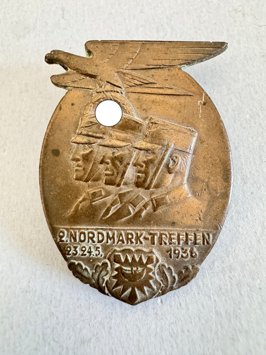 NSDAP 2nd Nordmark Meeting 1936 Rally Event Tinnie Badge