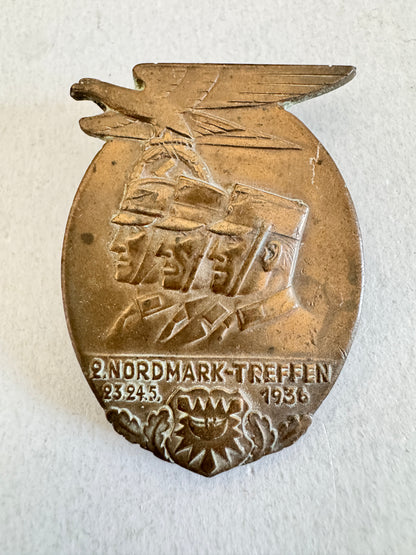 NSDAP 2nd Nordmark Meeting 1936 Rally Event Tinnie Badge