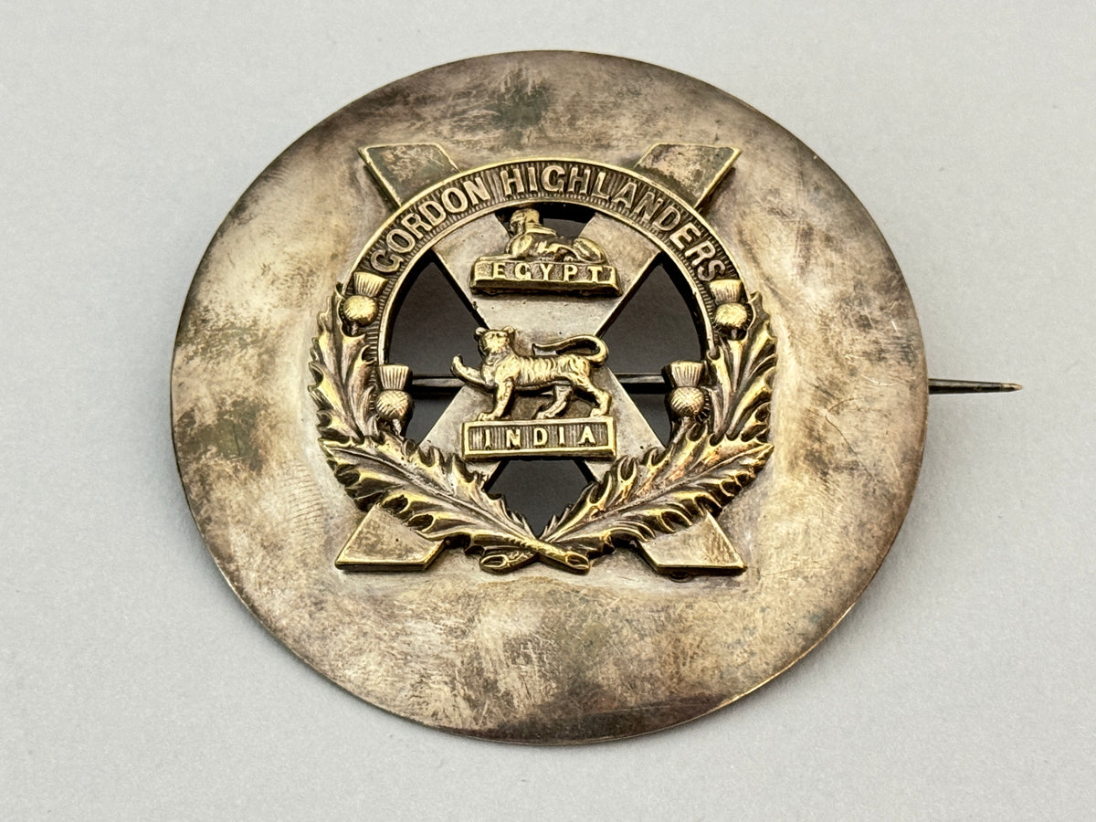 British Army 2nd Battalion Gordon Highlanders Pipers Plaid Brooch Badge
