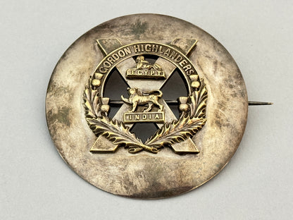 British Army 2nd Battalion Gordon Highlanders Pipers Plaid Brooch Badge