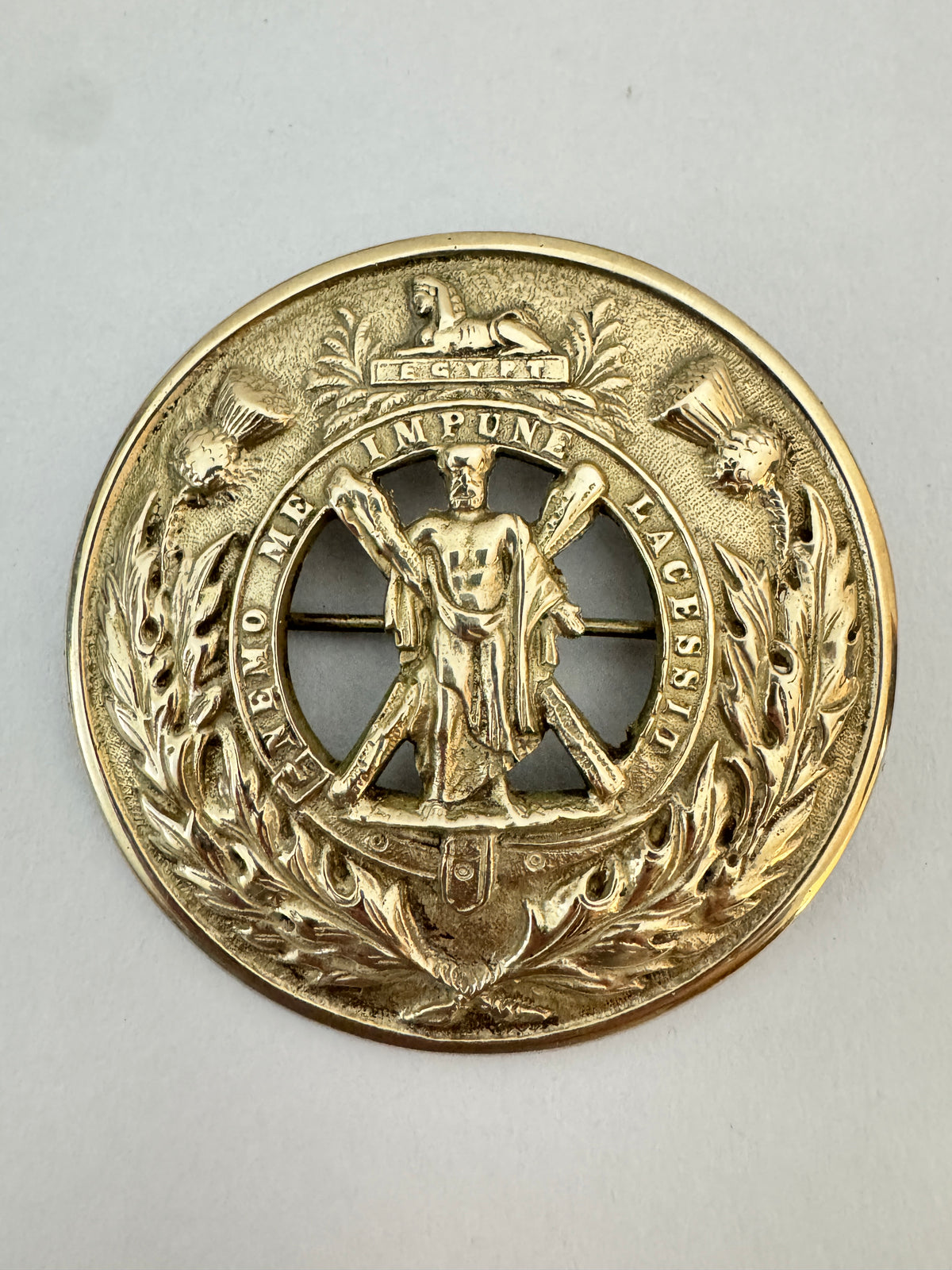 British Army Black Watch Royal Highland Regiment Pipers Plaid Brooch Badge