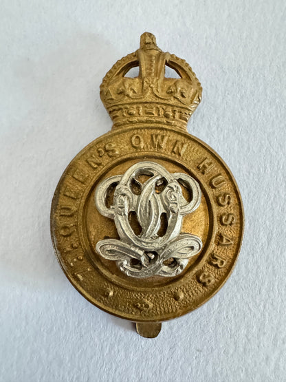 WW2 British Army 7th Queen's Own Hussars Regiment Cap Badge
