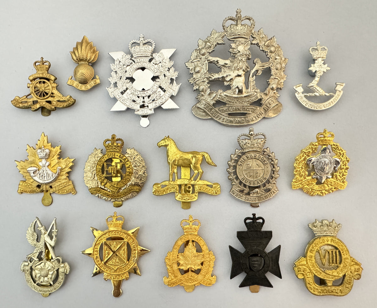 Post WW2 Canadian Army Cap Badge Collection Infantry Cavalry Corps