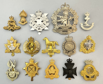Post WW2 Canadian Army Cap Badge Collection Infantry Cavalry Corps