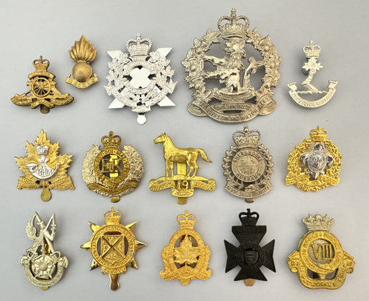 Post WW2 Canadian Army Cap Badge Collection Infantry Cavalry Corps