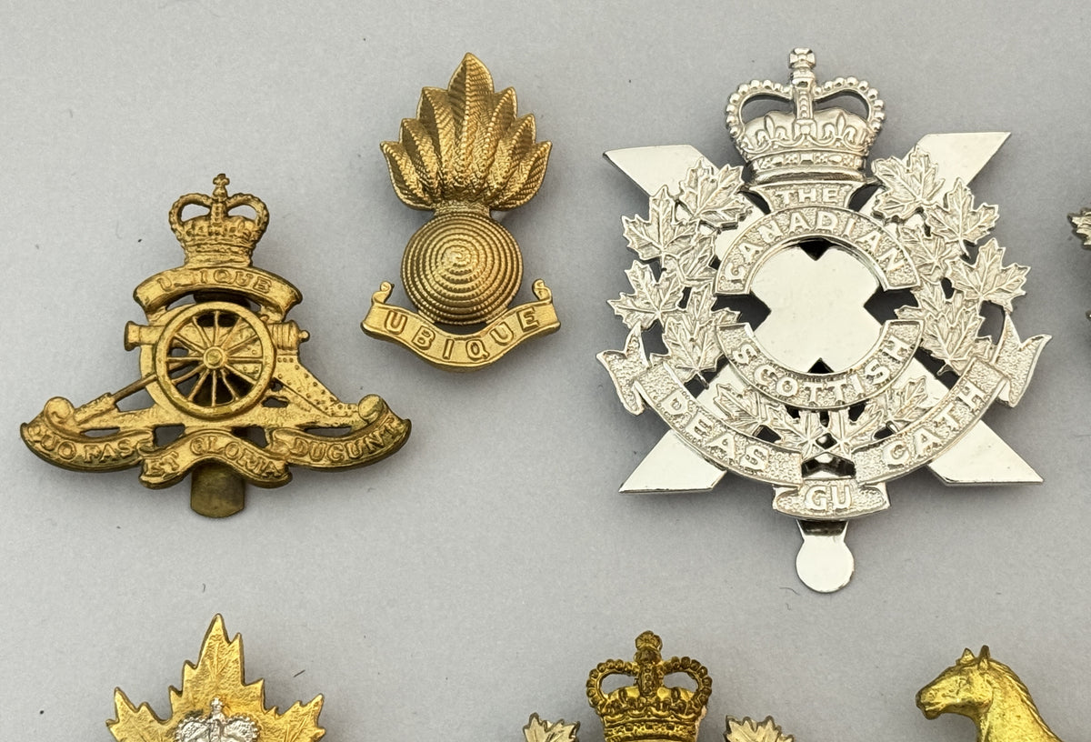 Post WW2 Canadian Army Cap Badge Collection Infantry Cavalry Corps