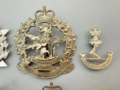 Post WW2 Canadian Army Cap Badge Collection Infantry Cavalry Corps