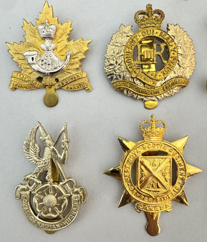 Post WW2 Canadian Army Cap Badge Collection Infantry Cavalry Corps