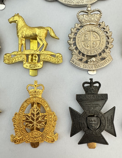 Post WW2 Canadian Army Cap Badge Collection Infantry Cavalry Corps