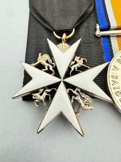 WW1 Canadian Army Officer Medal Bar & Memorial Cross Cased
