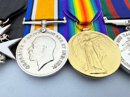 WW1 Canadian Army Officer Medal Bar & Memorial Cross Cased
