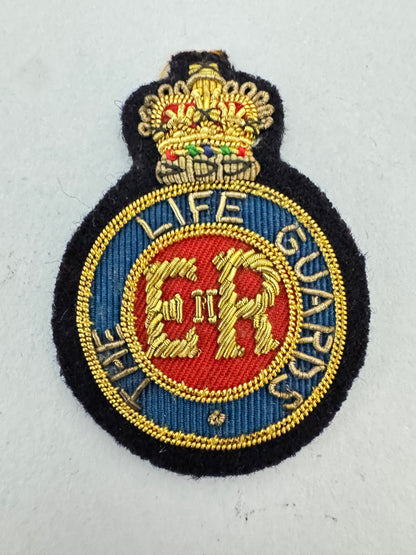 ERII British Army The Life Guards Officer's Bullion Cap Badge