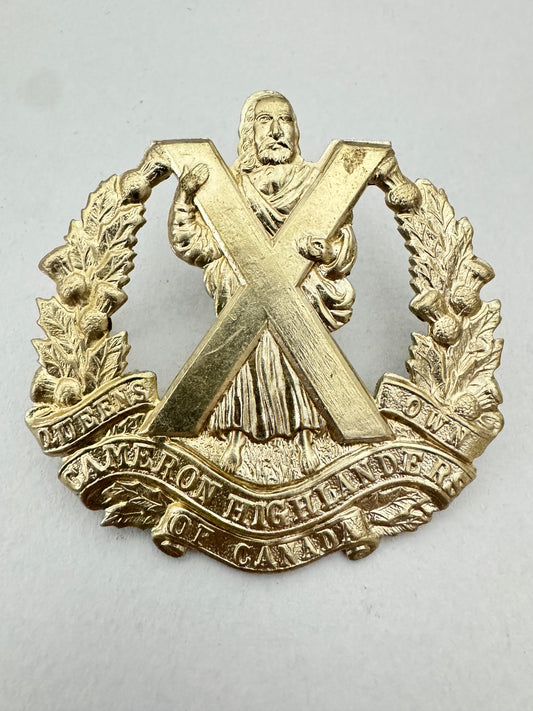 WW2 Canadian Queen's Cameron Highlanders Glengarry Cap Badge BIRKS