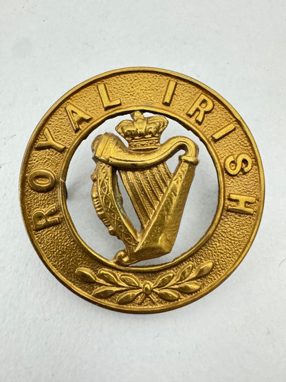 Victorian British Army Royal Irish Regiment Helmet Plate Centre Badge