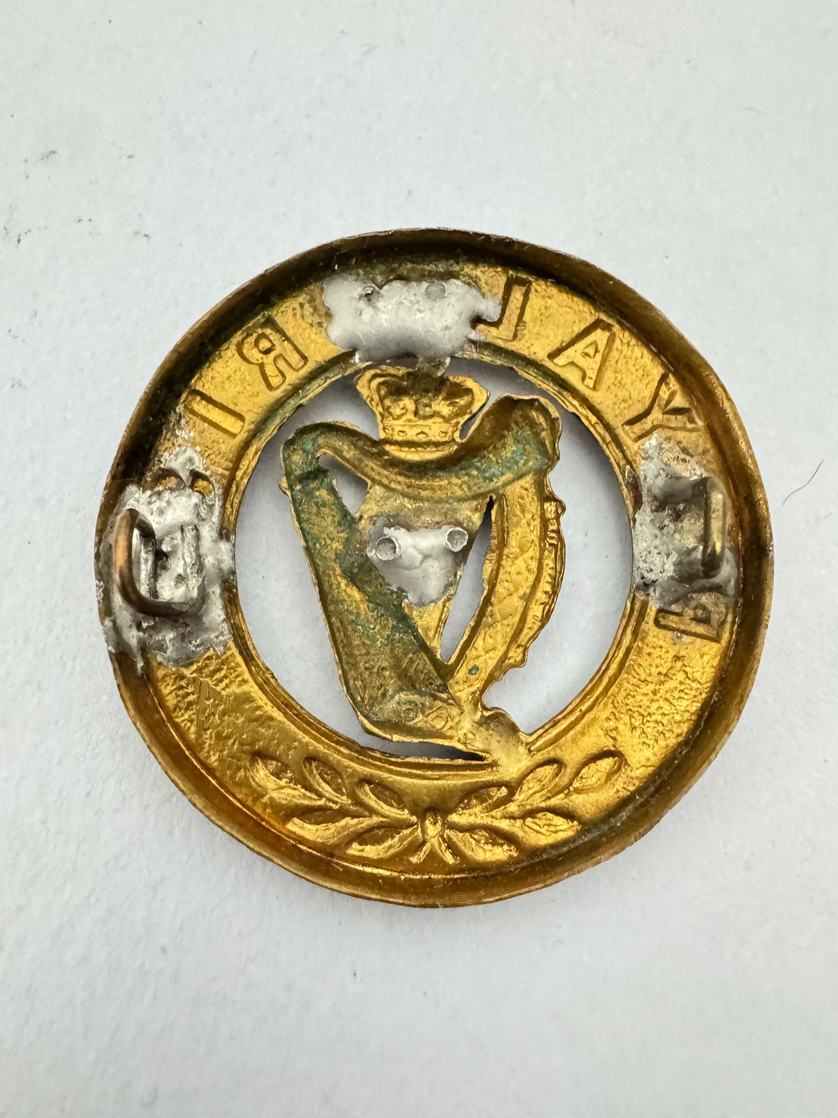 Victorian British Army Royal Irish Regiment Helmet Plate Centre Badge