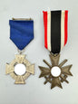 Third Reich Germany, 25 Year Service Medal & War Merit Cross Award