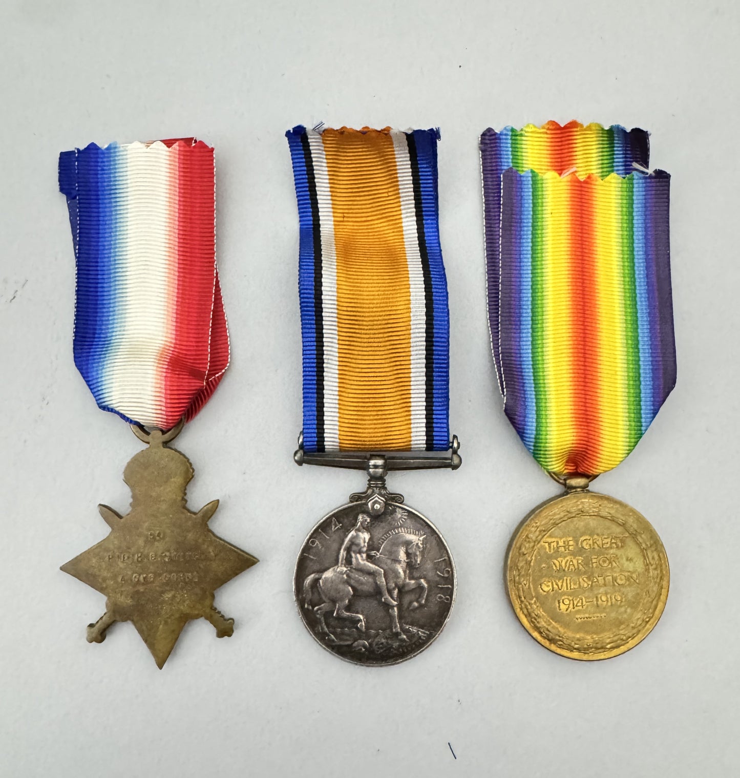 WW1 British Army Cyclist Corps Medals Trio 1914-15 Star BWM Inter Allied