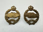 WW2 British Army Royal Tank Regiment Officer's Collar Badges GAUNT
