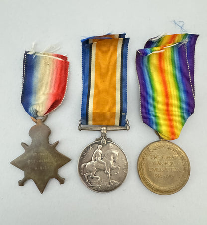 WW1 British Army Veterinary Corps Medals Trio 1914-15 Star BWM Inter Allied AVC