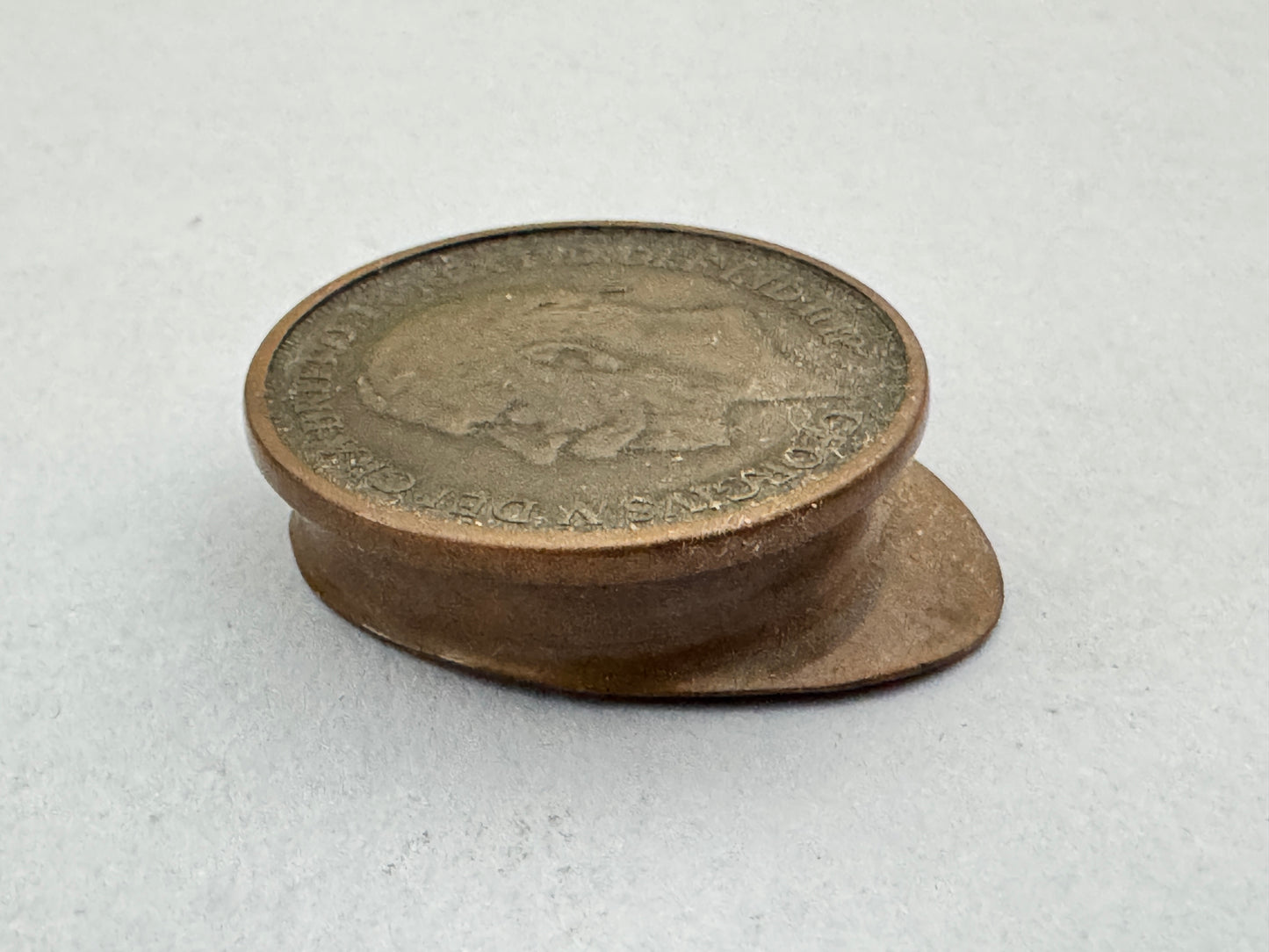 WWI British Trench POW Art Peaked Visor Cap with Inset Coin