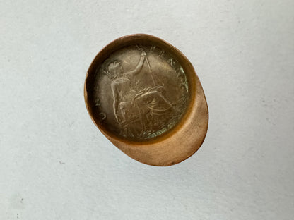 WWI British Trench POW Art Peaked Visor Cap with Inset Coin