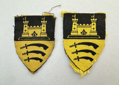 WW2 British Essex And Suffolk Military District Printed Formation Sign Badges