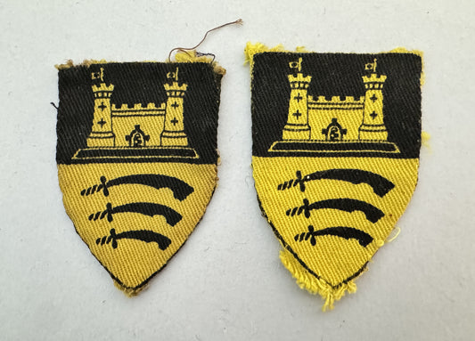 WW2 British Essex And Suffolk Military District Printed Formation Sign Badges