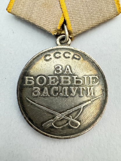 Original USSR Medal for Battle Merit No. 434613 WW2
