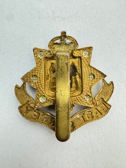 WW1 British Army East Surrey Regiment Cap Badge
