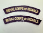 WW2 British Army Royal Corps of Signals Paste Back Cloth Shoulder Titles