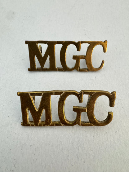 WW1 British Army Machine Gun Corps Shoulder Titles MGC