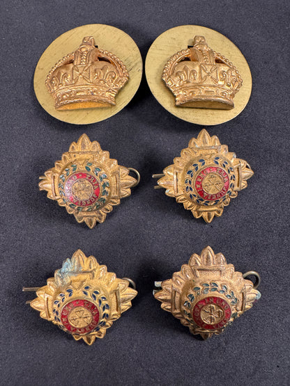 Photo 1 of WW2 British Army Colonel Shoulder Board Rank Crown & Star Badges - collectible militaria item