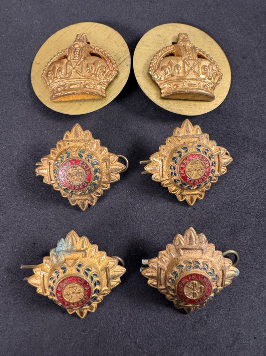 Photo 1 of WW2 British Army Colonel Shoulder Board Rank Crown & Star Badges - collectible militaria item