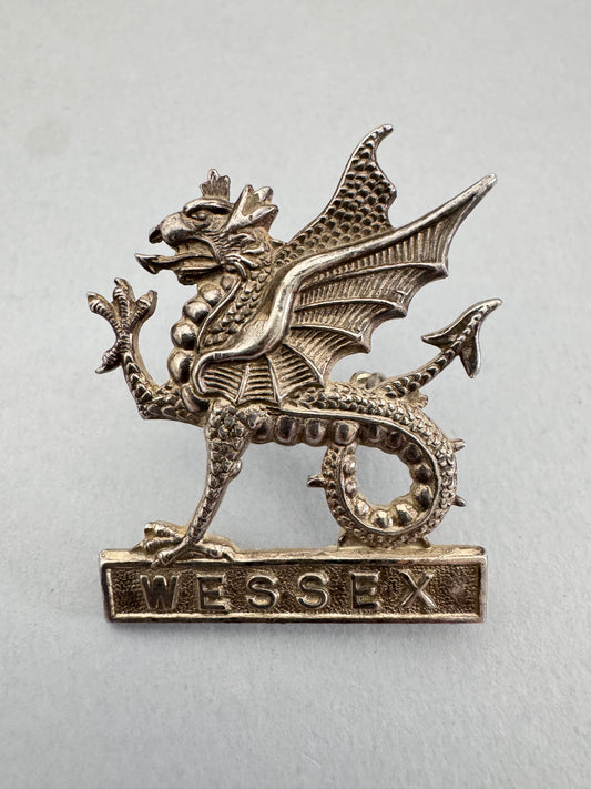 After WW2 British Army Wessex Regiment Officer's Cap Badge – An original officer's dress cap badge of The Wessex Regiment....