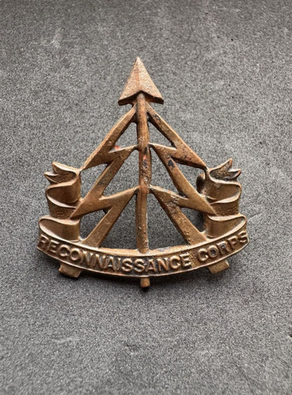 Photo 1 of WW2 British Army Reconnaissance Corps Cap Badge - collectible militaria item