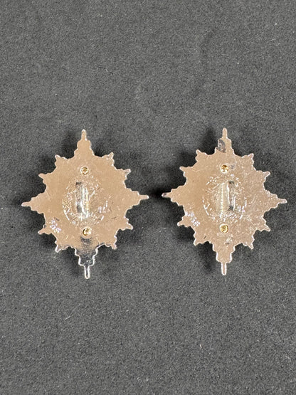 Photo 2 of After WW2 British Army The Band of The Dragoon Guards Collar Badges - collectible militaria item
