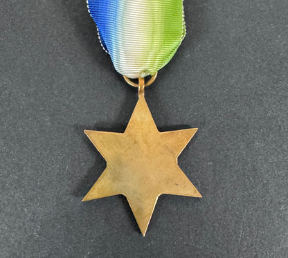 world war two Atlantic star medal, reverse view