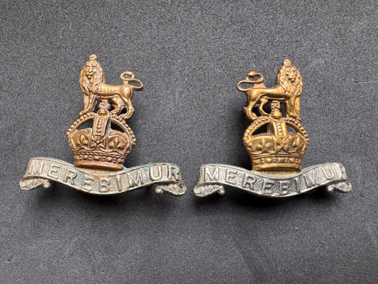 Photo 1 of WW1 British Army 15th King's Hussars Uniform Collar Badges - collectible militaria item