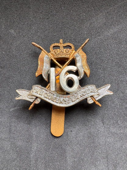 Photo 1 of After WW2 British Army 16th/5th Lancers Warrant Officer's Cap Badge - collectible militaria item