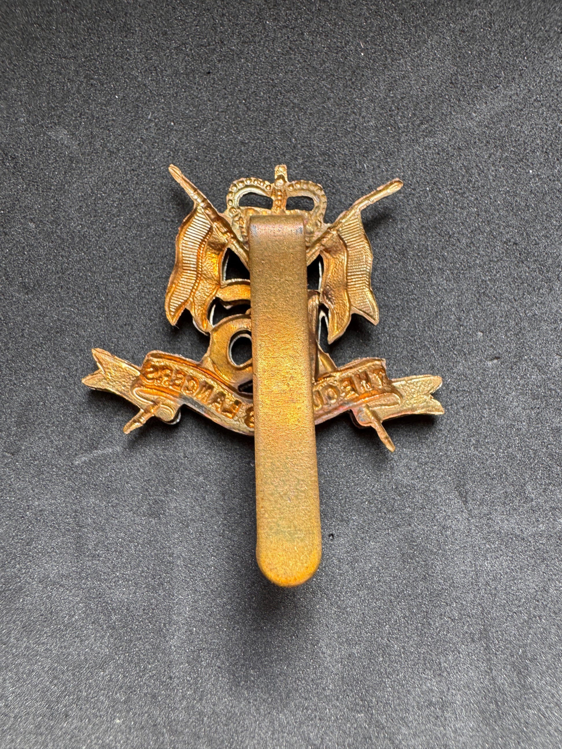Photo 2 of After WW2 British Army 16th/5th Lancers Warrant Officer's Cap Badge - collectible militaria item