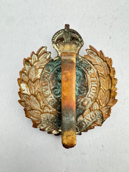 WW1 British Army Royal Engineers War Economy Cap Badge